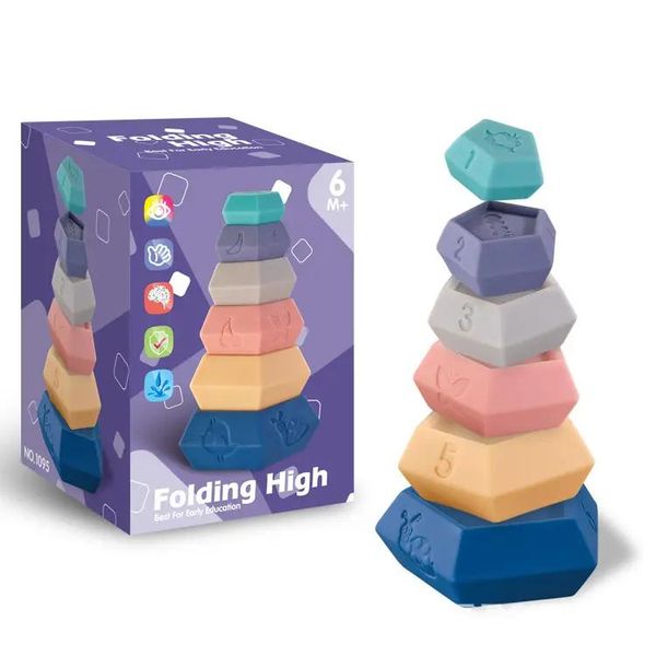 Pops and Paws Folding High Stackable Baby Blocks