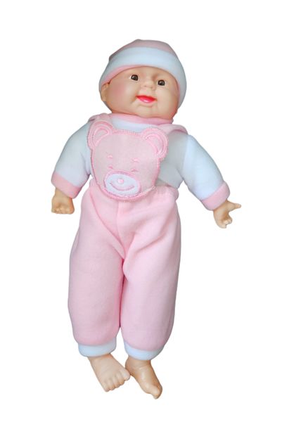 Doll with Playsuit and Sound - Light Pink
