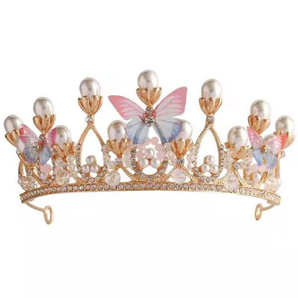 Kids Handmade Pearl Crystal Crown