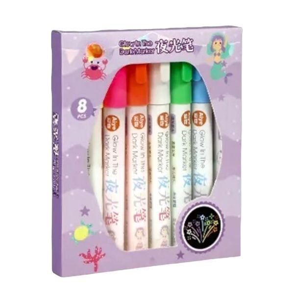 8-Color Glow In the Dark Marker
