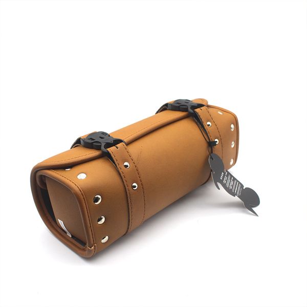 Universal PU Leather Motorcycle Handlebar Tool Bag Cycling Storage Bag