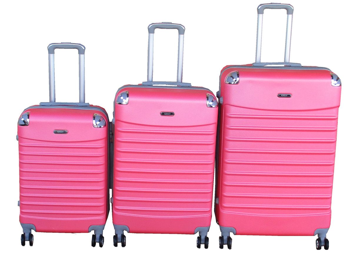 Bag Set Takealot Luggage Specials GAILY 3-Piece Pink ABS Hard