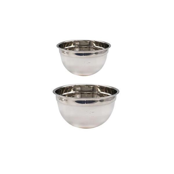 Stainless Steel Deep Dish Mixing Bowl - 14cm and 16cm - Set of 2