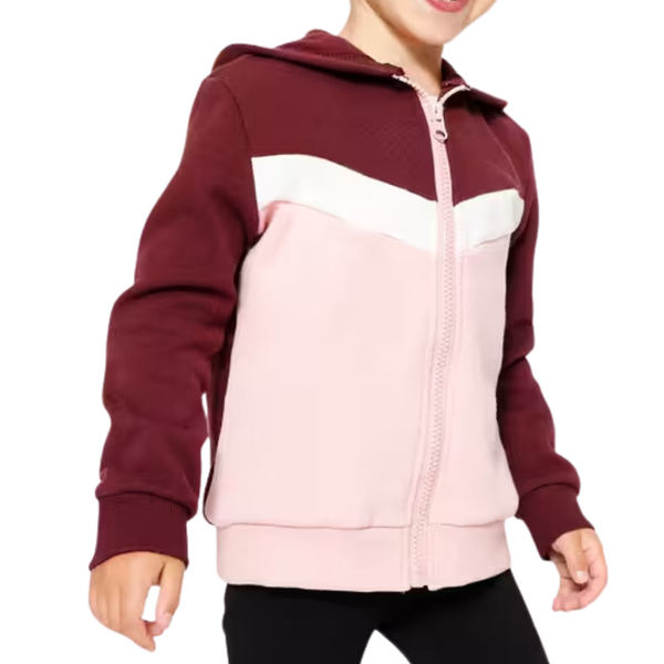 Domyos Baby Girls' Zip-Up Sweatshirt - Burgundy/Pink