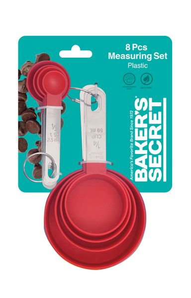 Baker's Secret 8Pcs Measuring Spoons &amp; Cups