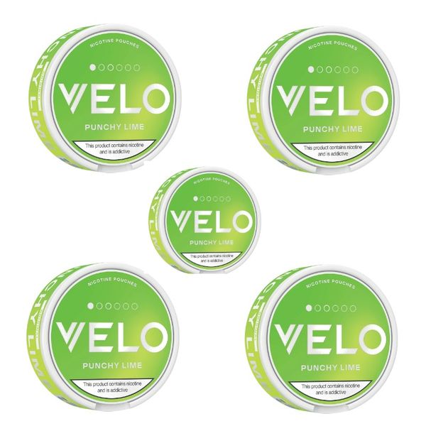 Velo Mini Nicotine Pouches - Punchy Lime 4mg - 5 pack (75 Pouches)