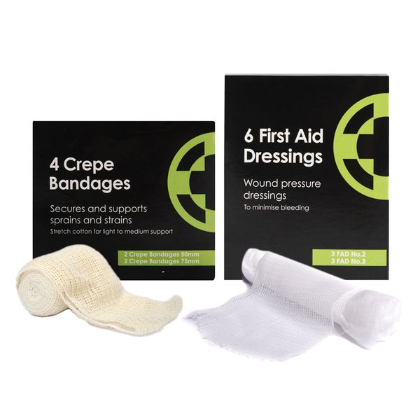 Crepe Bandage and First Aid Dressing Banded Pack