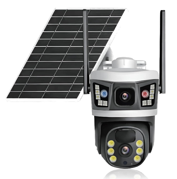 12MP 6K Solar Camera, Dual Lens, Screen 4G, PTZ, Human Tracking