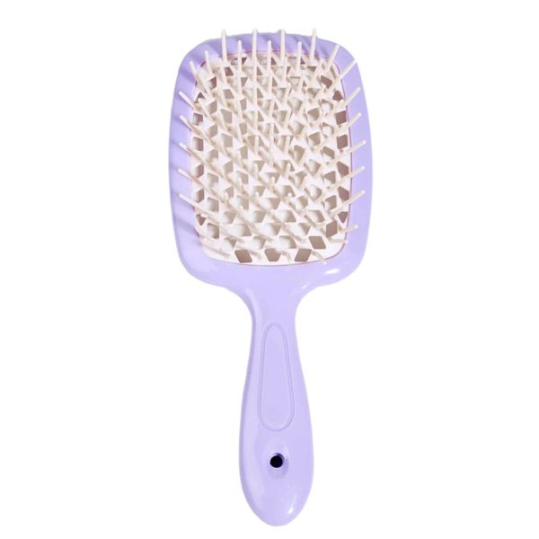 Purple - Hair Brush with White Bristles