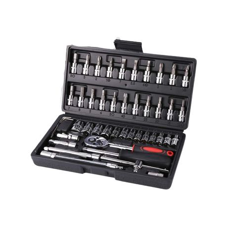 46-Pieces Car Automobile Repair Tool Ratchet Wrench Drive Socket