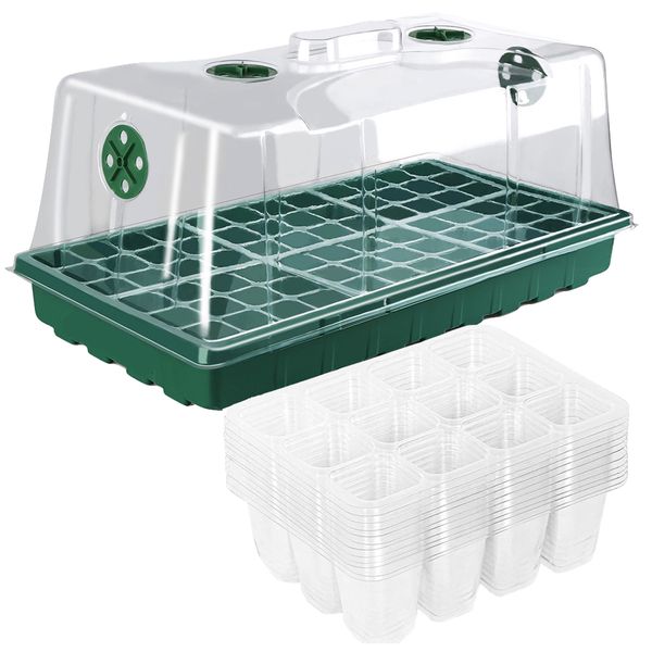 Garden Humidity Control Seedling Growth Tray (54cm) With 6 Tray Inserts