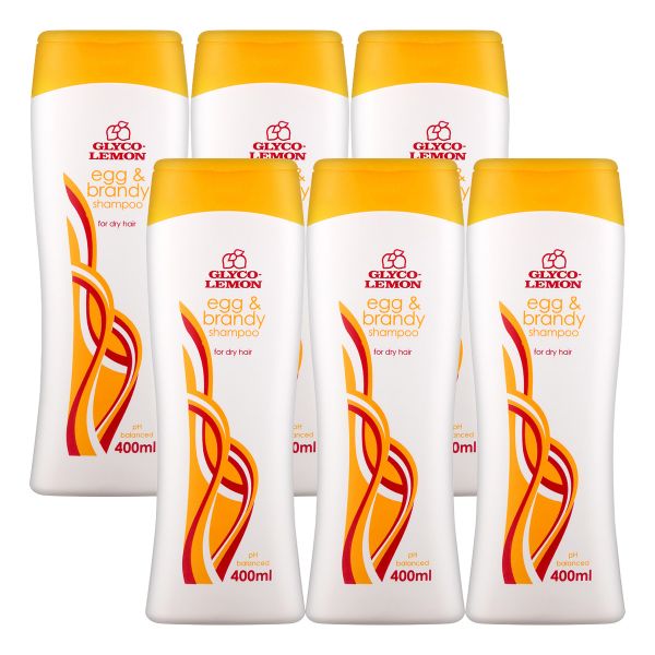 Glyco Lemon Family Shampoo Egg and Brandy 400ml Pack of 6