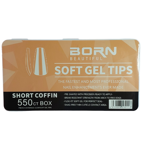 Soft Gel Tips – Full Cover Short Coffin – 550 Piece - Nails by Nicole