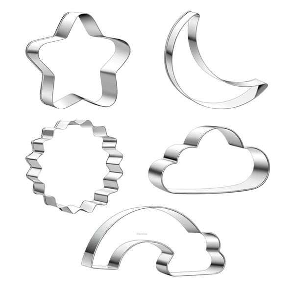 5 Piece Weather Cookie Cutter Set for Baking, Cookie Cutters Shapes Molds