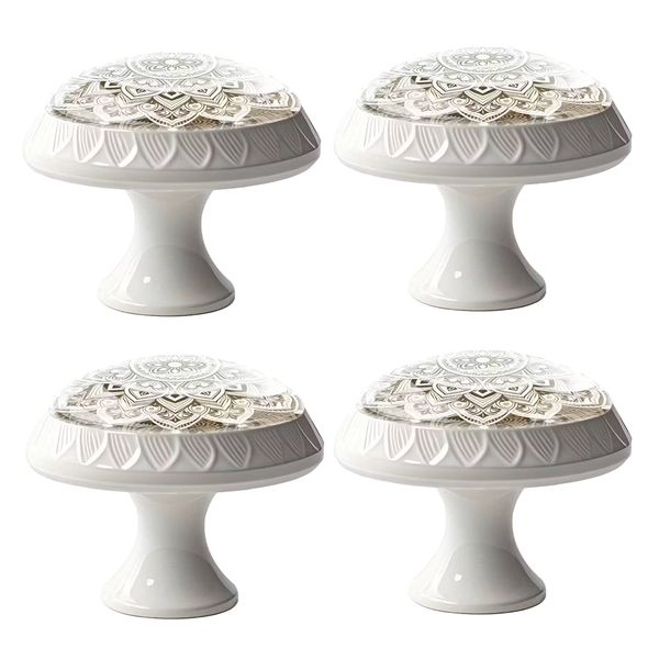 4 Piece Modern Elegant Glass Cabinet Drawer Doorknobs - 3.6cm