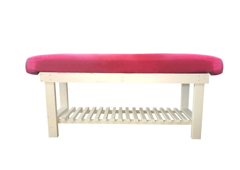 Bench With Velvet Top and underneath Storage By Woodly