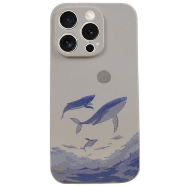 Whale Print Design Phone Cover - Compatible Wth - iPhone 15 Pro