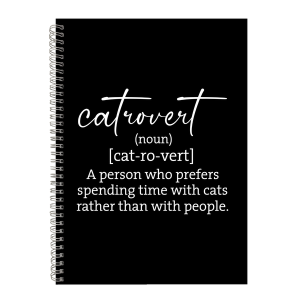 Catrovert Cat Animal Pet Lover Writing Notepad Gift Idea A4 Notebook 402