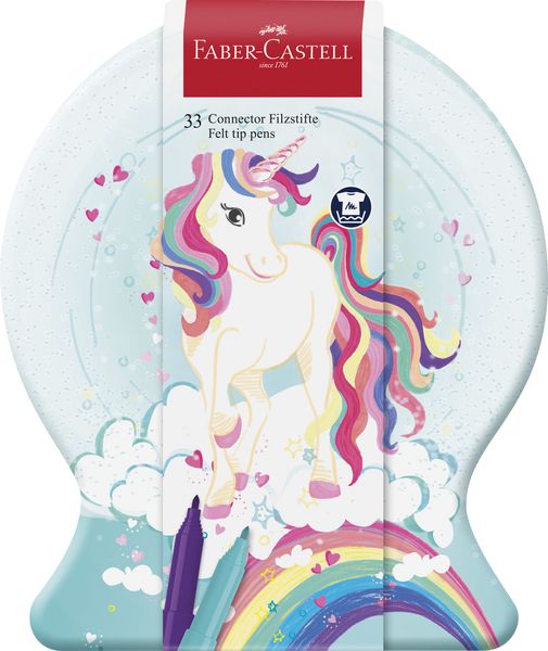 Faber-Castell Connector felt tip pen 33 Connector felt tip pens +metal tin