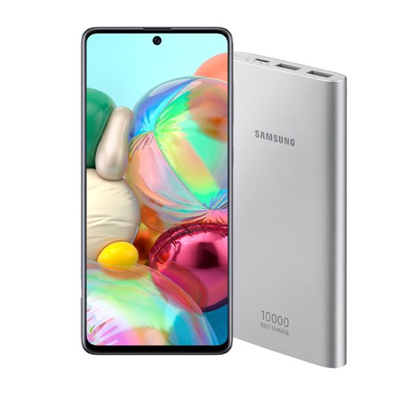Samsung Galaxy A71 Prism Crush Black with Ultra Battery Pack Power Bank