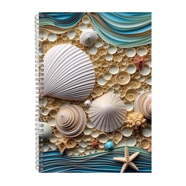 3D Quilled Seashells Beach Wave 4 Notebook Gift Idea A4 Notepad Pad 107