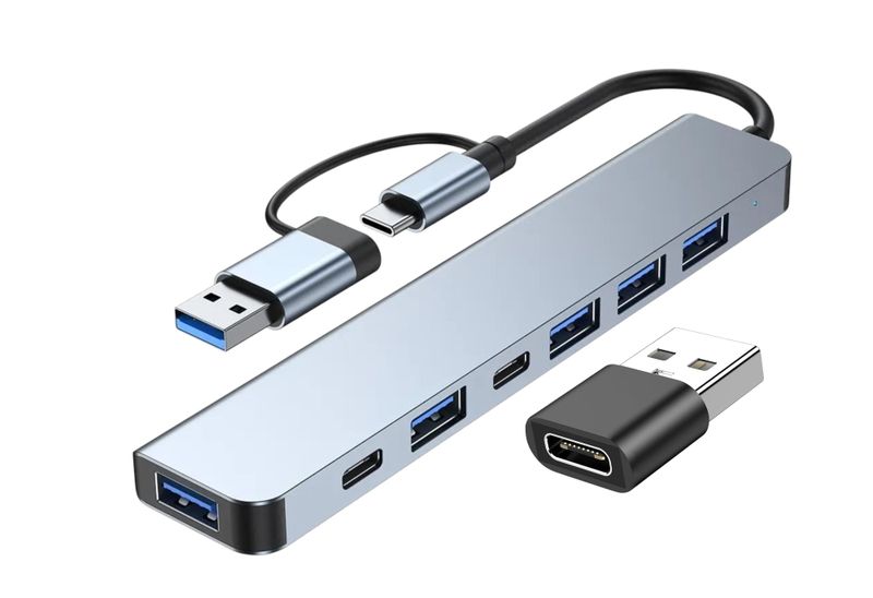 7 In 1 Type-C To USB Multifunction Portable High-Speed Data Hub with OTG