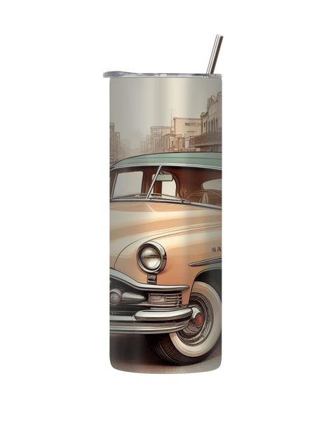 Old 20 Oz Tumbler with Lid Straw Trendy Old Vintage Car Graphic Present 211