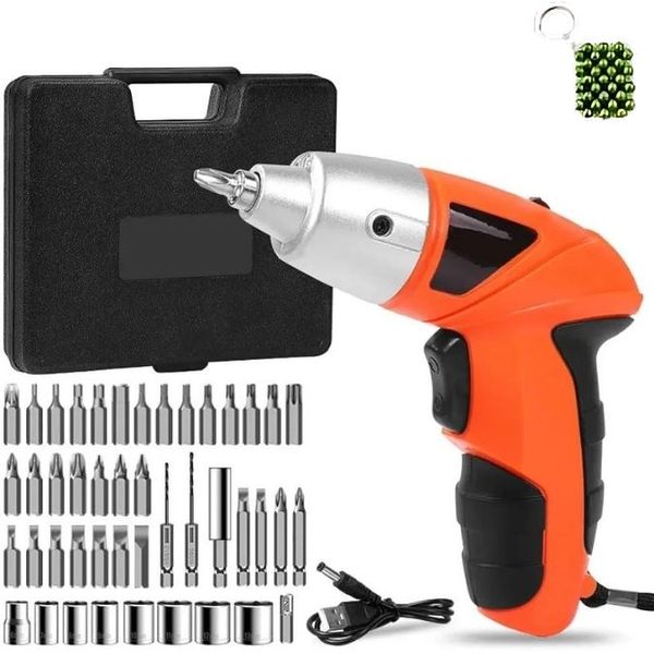 Professional 4.8V Cordless Screwdriver Set (46-Piece) And A Keyholder
