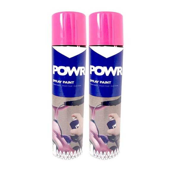 POWR Spray Paint Fluorescent Pink 300ml 2 Pack