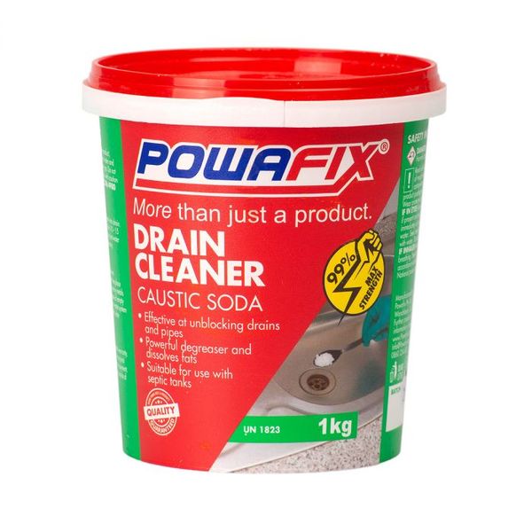Powafix - Drain Cleaner Caustic Soda 1kg - 3 Pack