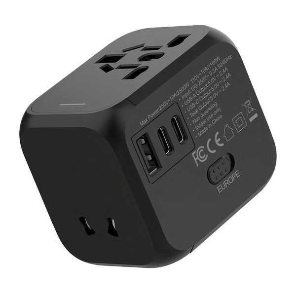2500W Global Travel Adapter With Type C Plug for US UK EU AU