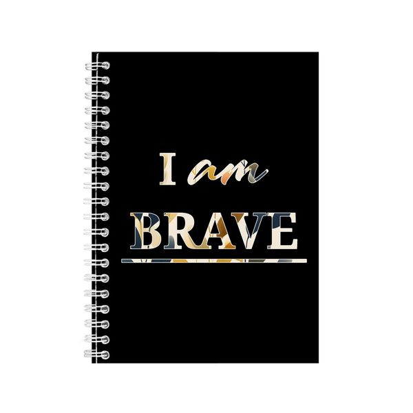 Brave A5 Notebook Spiral Lined Motivational Saying Graphic Notepad Gift 187