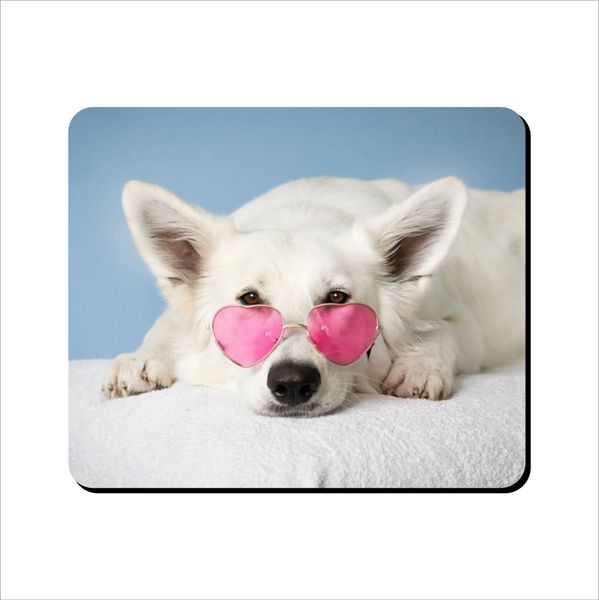 Mouse Pad - Cool Dog Pink Glasses