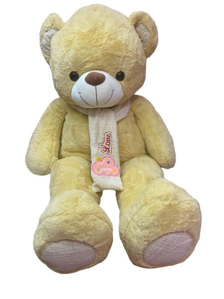 Tanotib Cuddly Plush Teddy Bear with I Love U Scarf - Giant -120cm - Tan