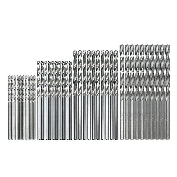 40-Piece Mini Drill Bit Set - 0.5mm to 2.0mm Straight Shank