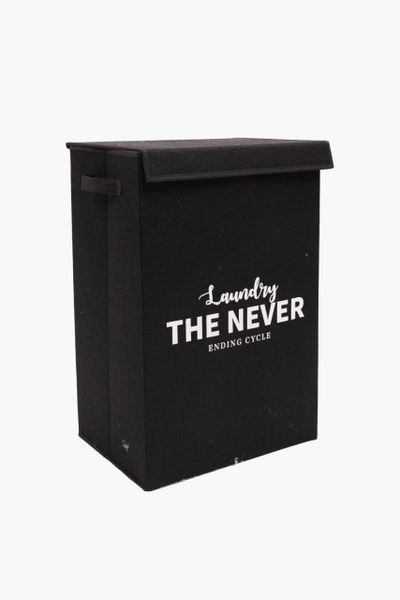 Knock Down Script Laundry Basket, L40xw30xh60cm