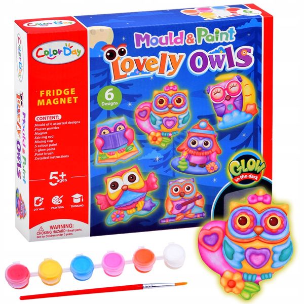Mould and Paint - Lovely Owl Fridge Magnet Kit