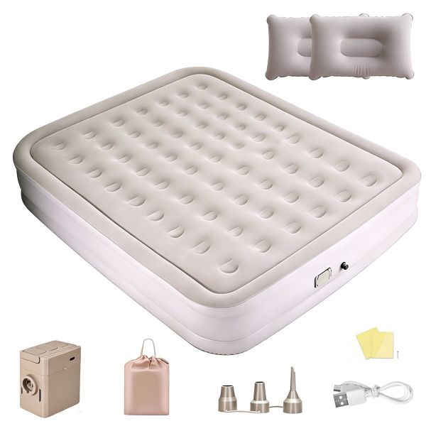 Comfort Plush High-Rise Inflatable Air Mattress with Built in Pump
