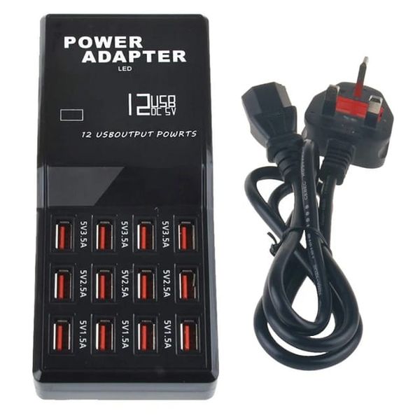 Universal 12 Port USB Hub Fast LED Charger Power Adapter Charging Station.