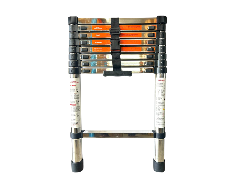 Sosolar 2.6m Telescopic Stainless Steel Ladder