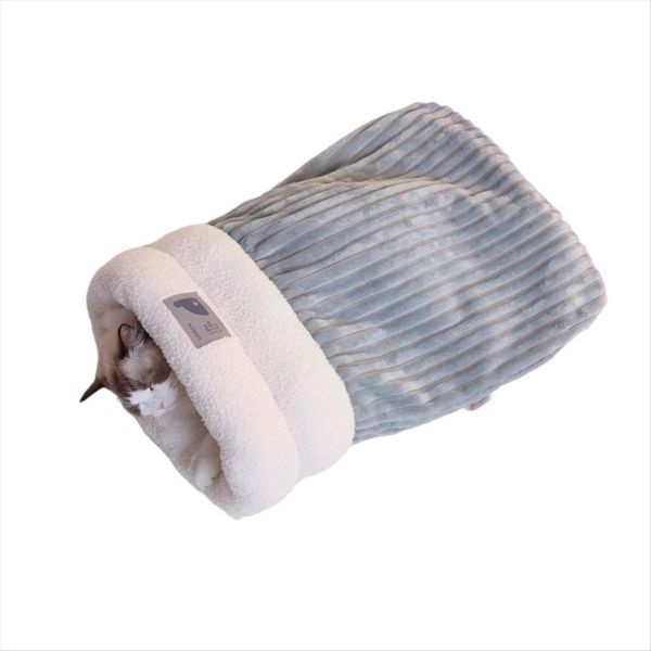 Cat Winter Sleeping Bag Soft Plush Cat Sack Self Warming Cat A