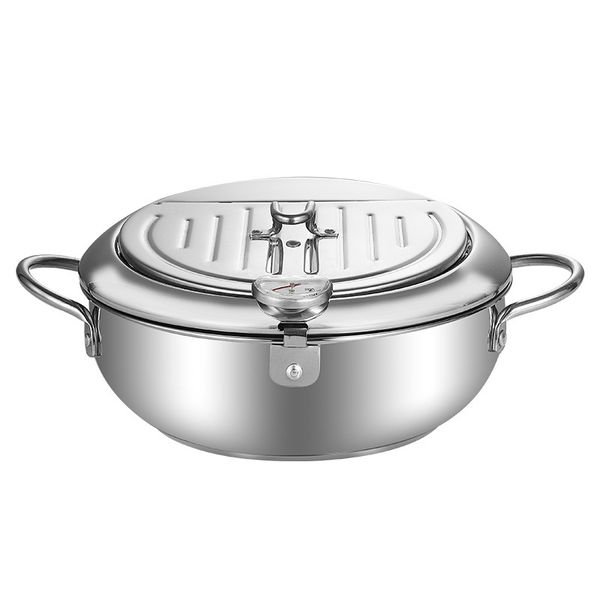 2.2L Stainless Steel Silver 4 Piece Frying Pot