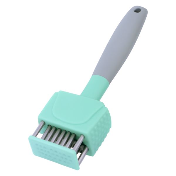 Dual-Action Meat Softener Hammer with Blades - Green &amp; Grey