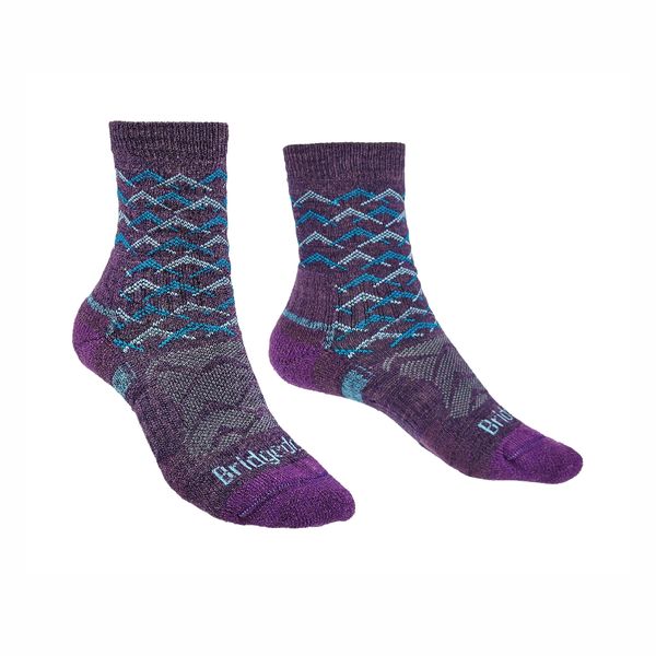 Bridgedale Hike Lightweight Merino Performance 3/4 Womens Sock - Purple