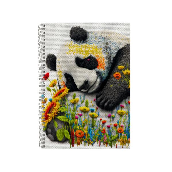 Embroidered GIANT PANDA Notebook Animal Gift Idea Notepad Pad 100