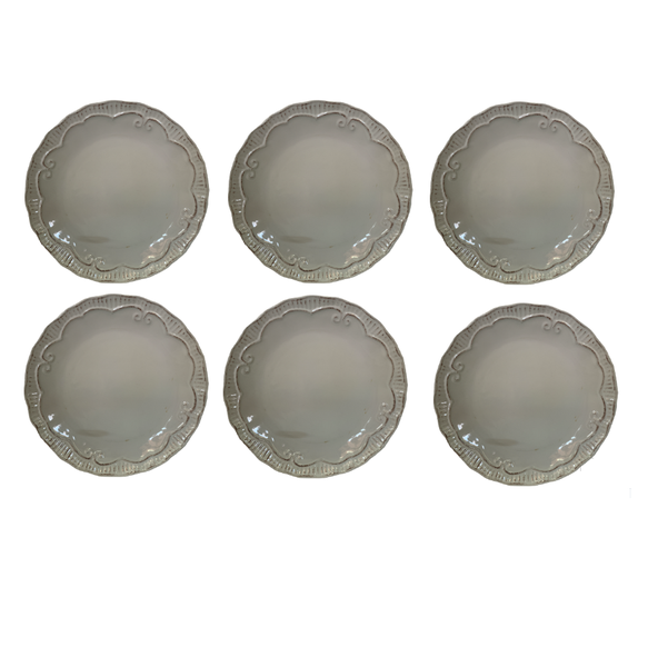 Plate 28cm 6Pc Embossed Reactive Assorted Design And Colours