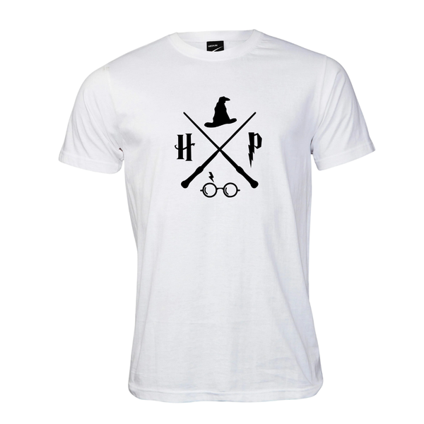 White T Shirt - Harry Potter Symbols