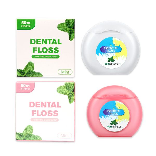 2PCS Dental Floss Mint - Ultra - Fine Nylon Waxed Floss for Teeth Cleaning