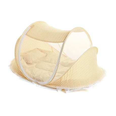 Baby travel bed with mosquito outlet net