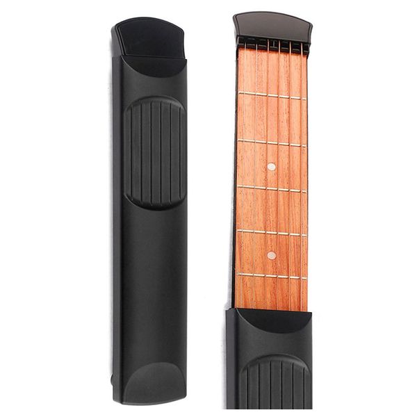 Portable Pocket Guitar 6 Fret Model Wooden Practice 6 Strings Guitar Traine